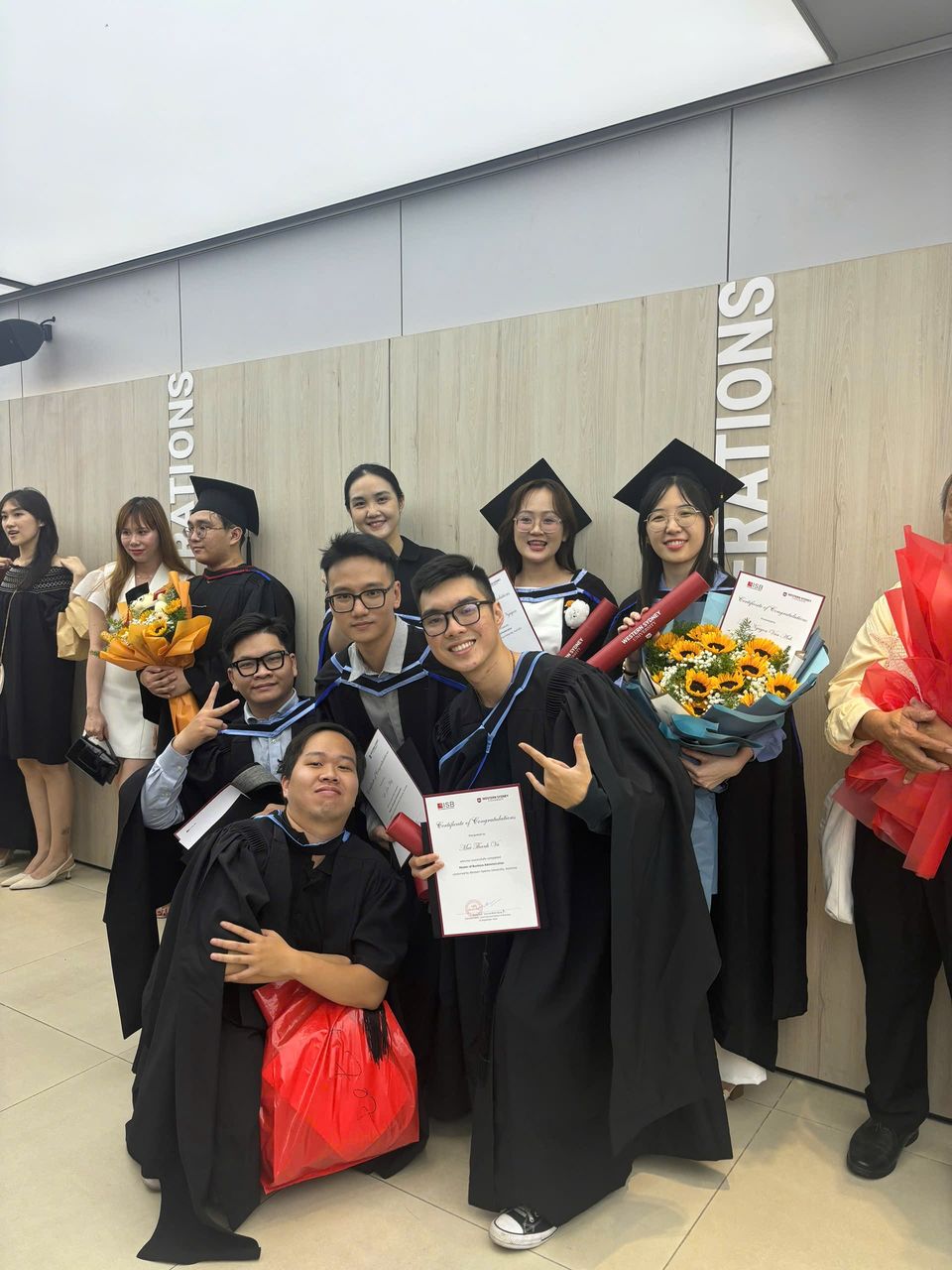 Graduation day with flowers